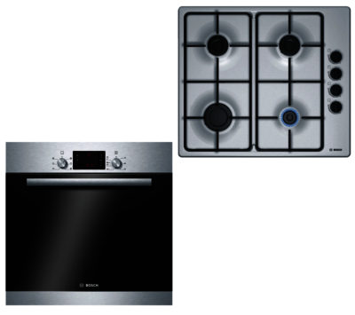 Bosch HBA43R150B Electric Oven & PBP6B5B80 Gas Hob Bundle